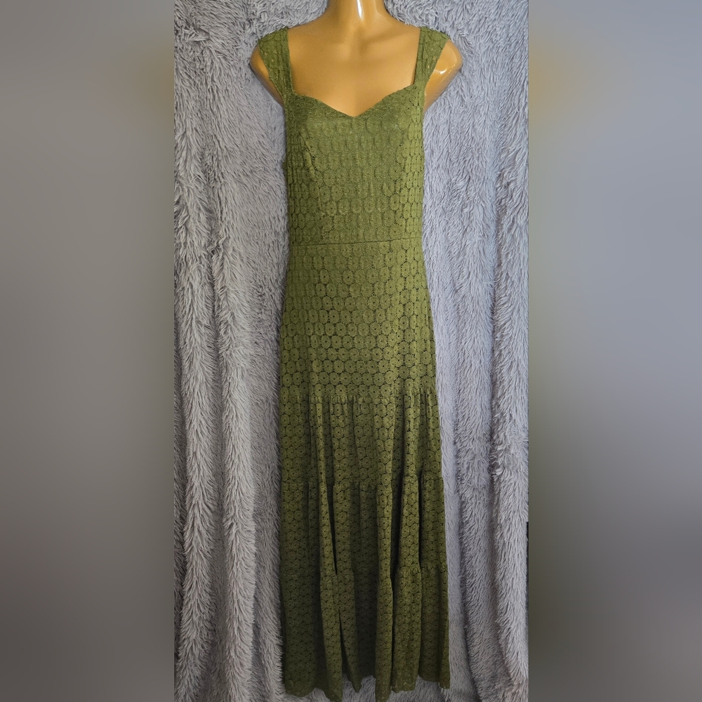 Olive Green Lace Dress